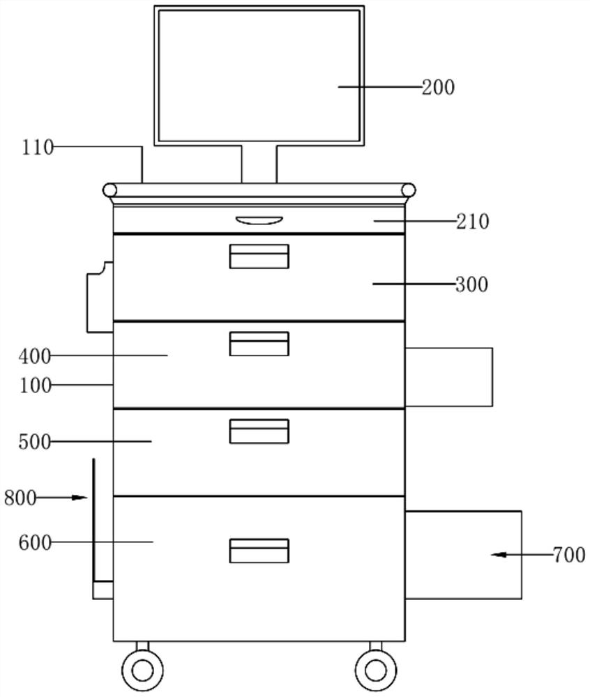 Multifunctional morning nursing treatment trolley for ward