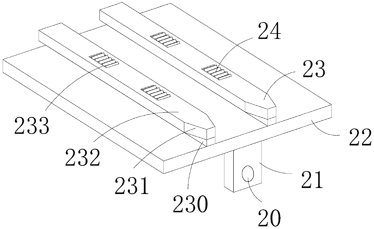 A fruit basket turning and conveying device adopting a T-shaped frame for axial fixing