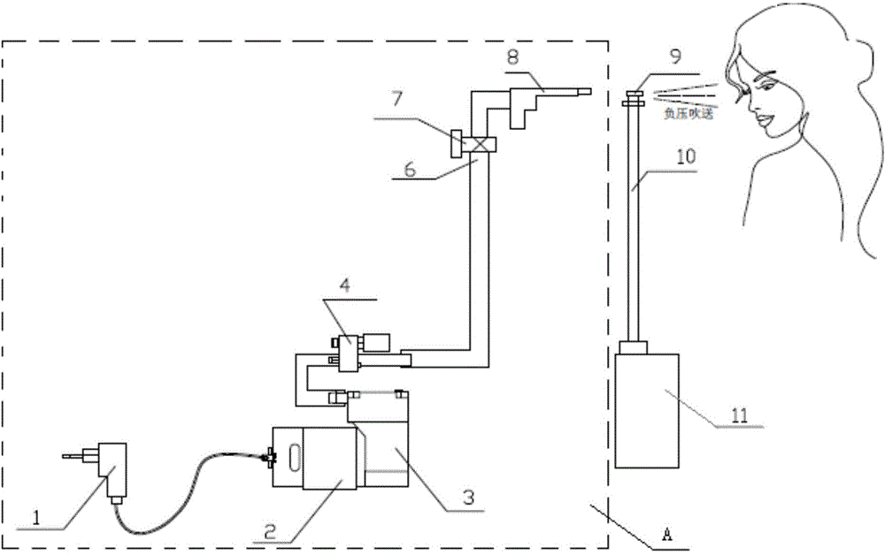 Beauty fluid atomization spraying device