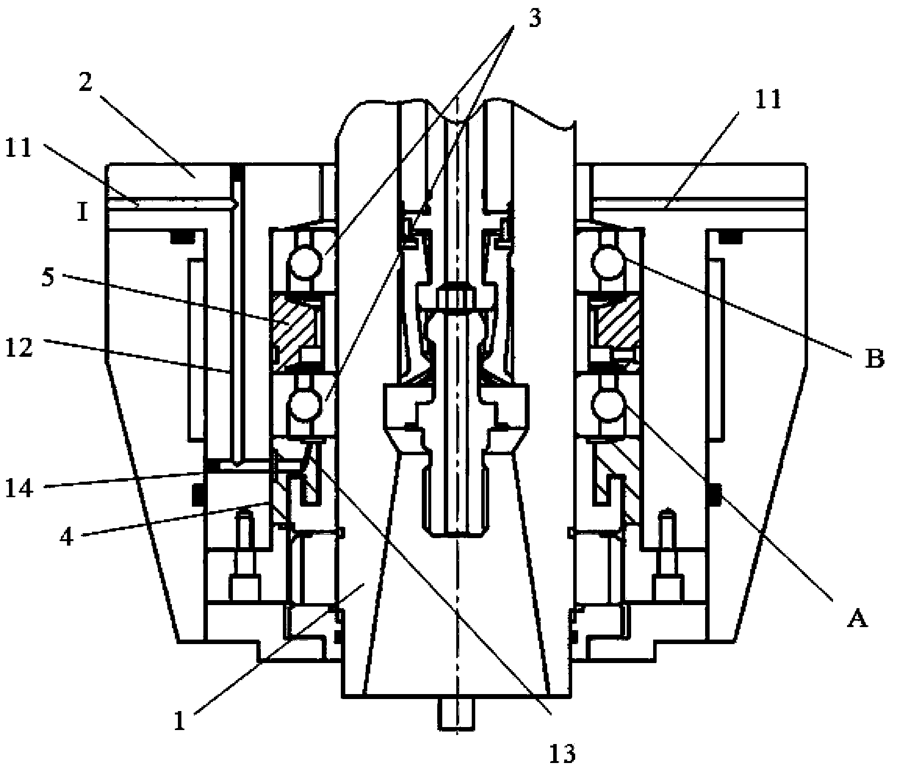 Oil-gas lubrication pipeline in main shaft structure