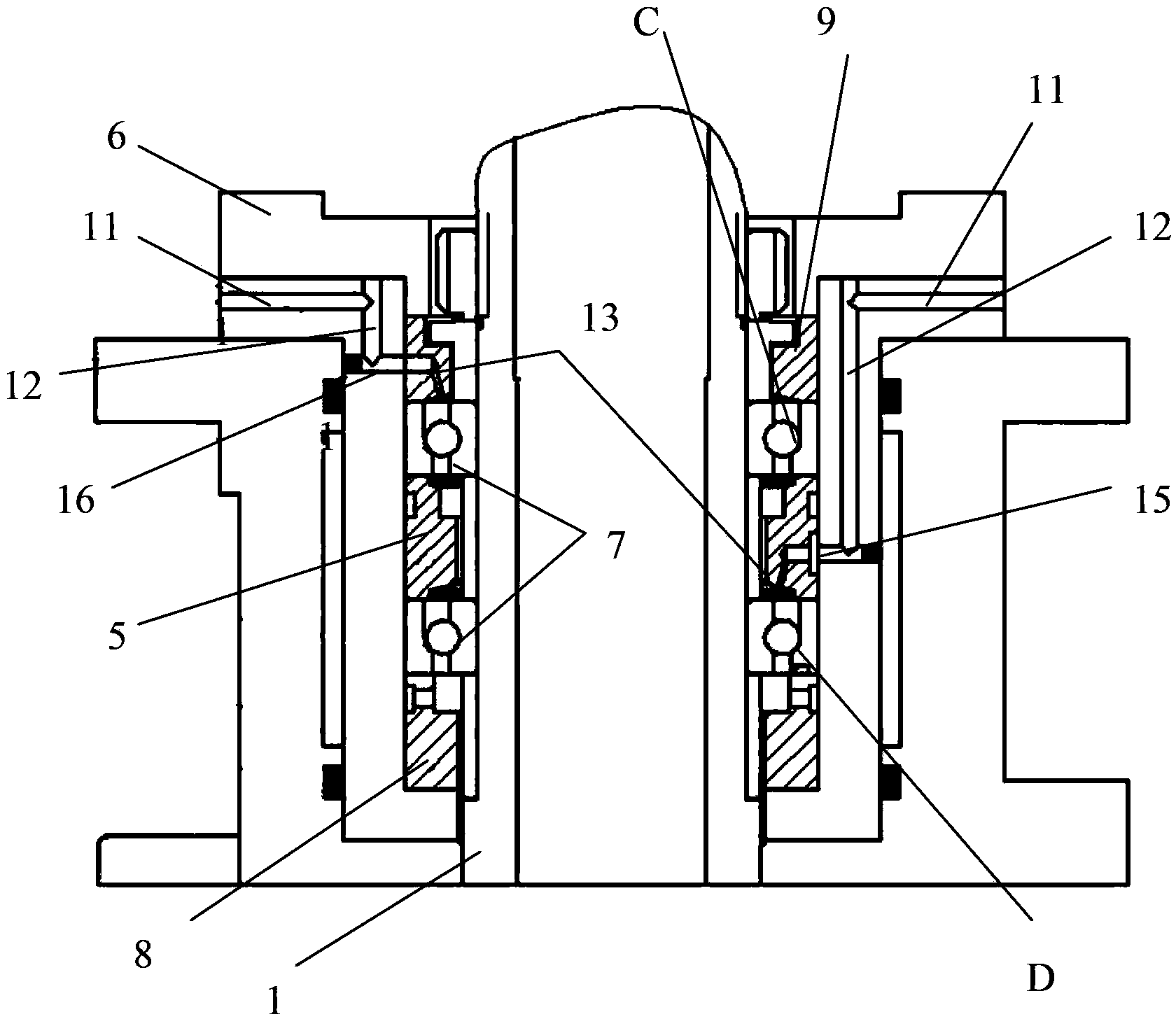 Oil-gas lubrication pipeline in main shaft structure