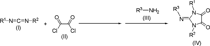 Synthesis method for multi-substituted 2-imidoimidazoline-4,5-diketone