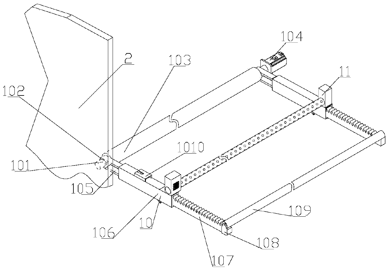 A conveying and folding mechanism for automatic material receiving and folding of cloth