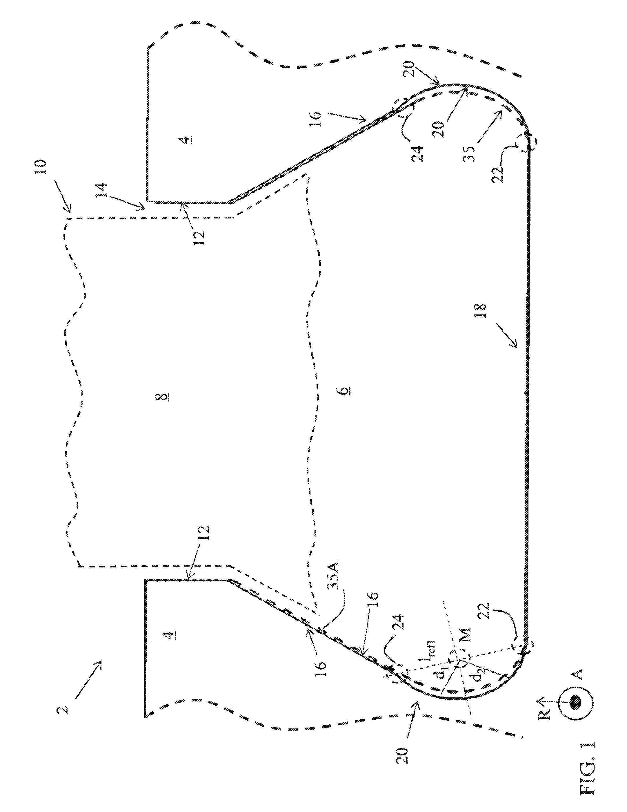 Turbomachine rotor having dovetail slot and method of machining