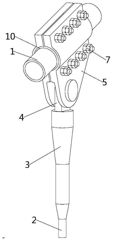 Connecting structure of suspension bridge cable clamp and main cable and construction technology