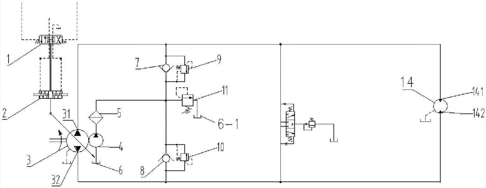 Closed hydraulic system for heading machine