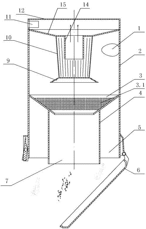 Dust cup of cyclone centrifugal filtration type dust collector