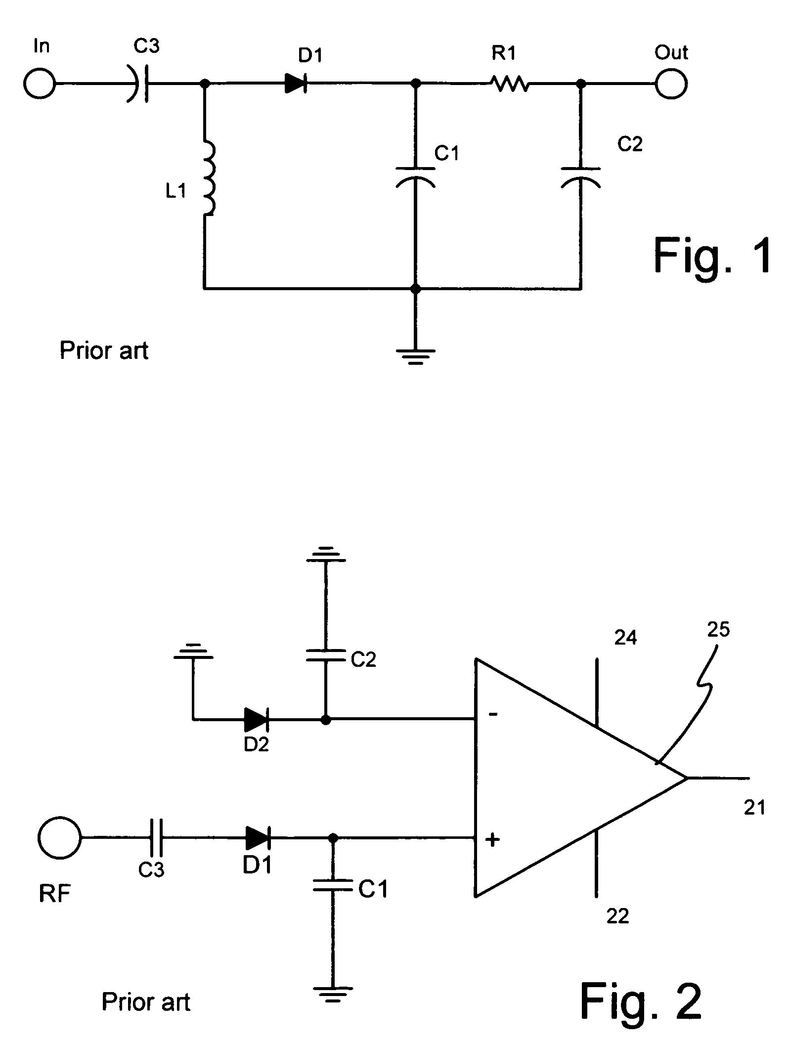 Temperature compensated, high efficiency, controlled input impedance diode detector