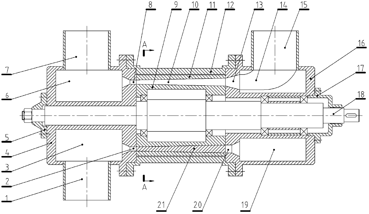 Axial-flow type jet flow gas wave pressure supercharger