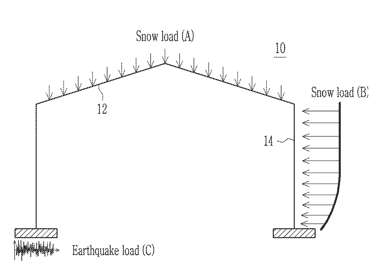 Large space structure collapse detection apparatus and collapse detection method using the same