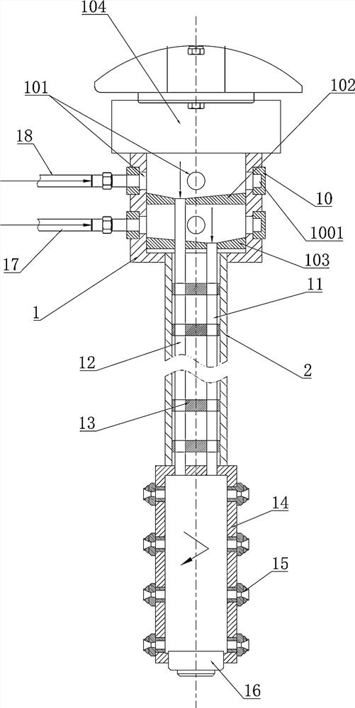 Leakage repairing rod for stopping slurry leakage of cast-in-situ bored pile on riprap embankment in complex sea area