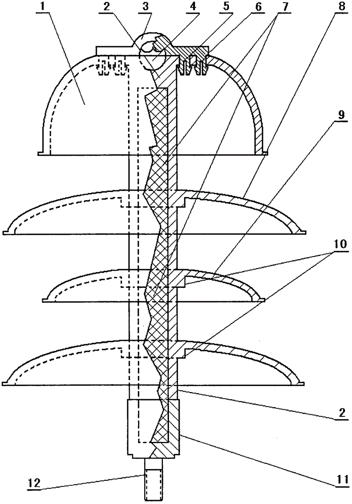 Post type transparent insulator for high-voltage line