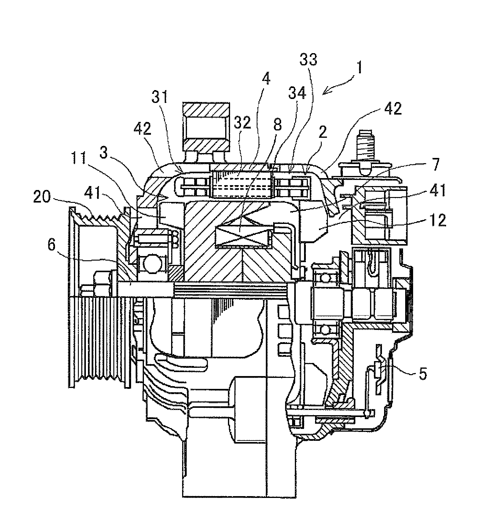 Stator for use in electric rotating machine