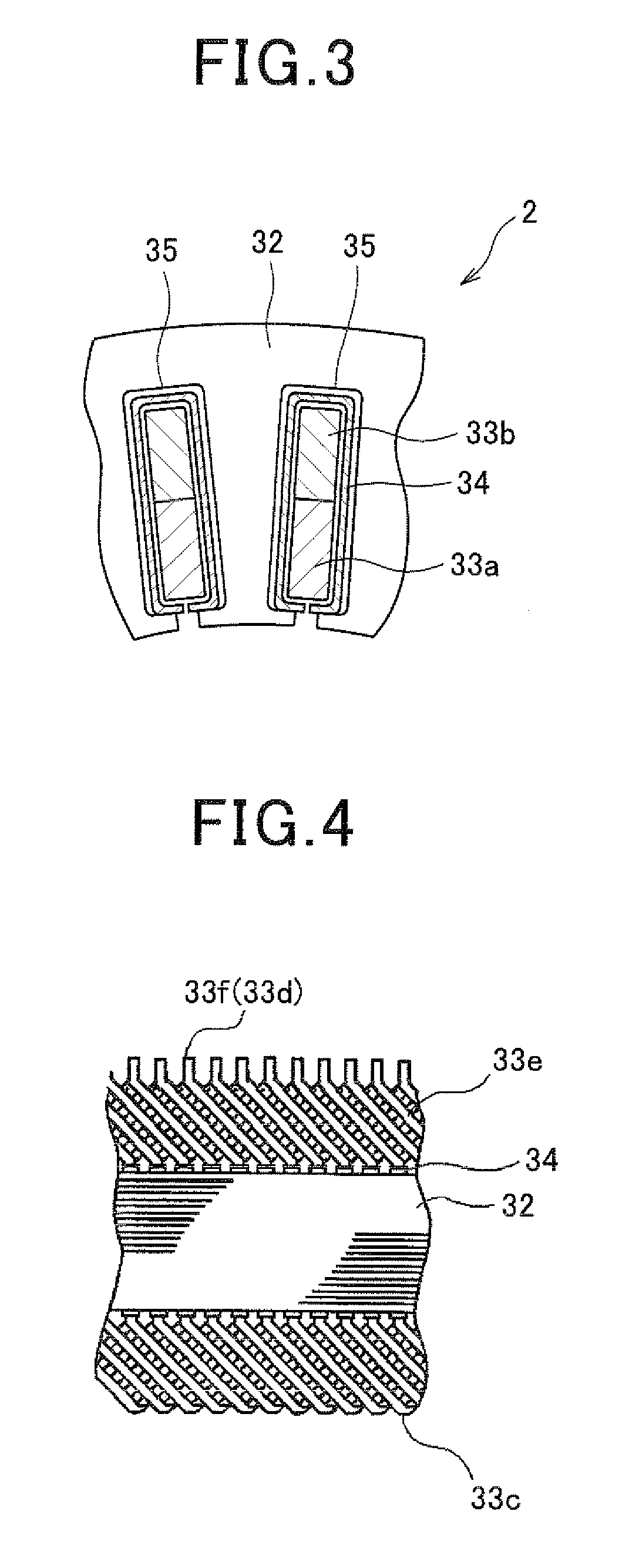Stator for use in electric rotating machine