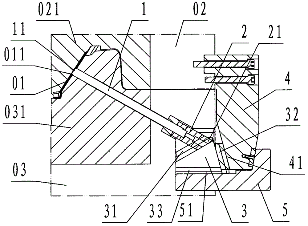 Externalinclined core pulling device of injection mold