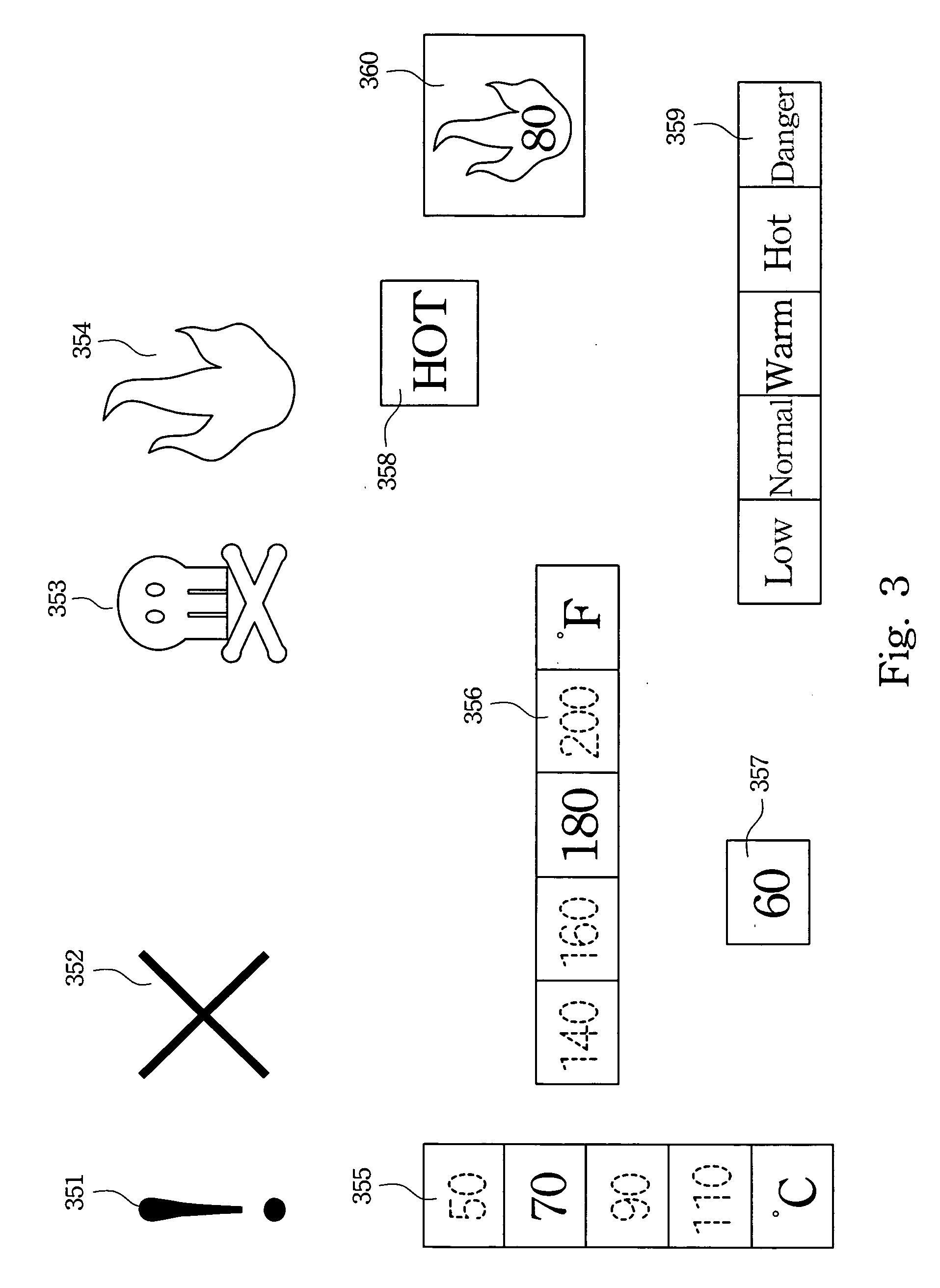 Circuit board capable of indicating the temperature of hot elements thereon