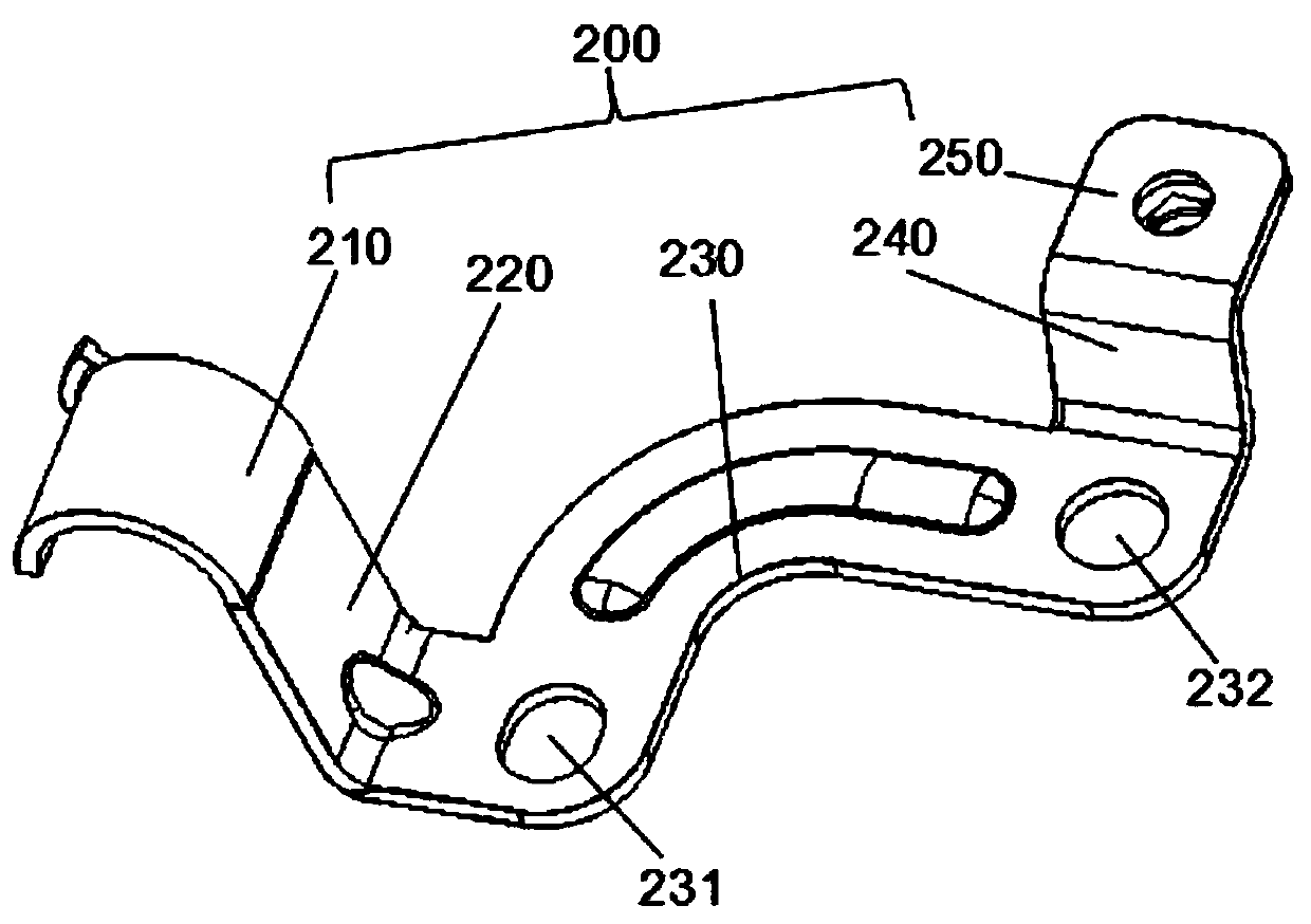 A combined welding positioning and clamping device for automobile special water inlet pipe workpiece and bracket