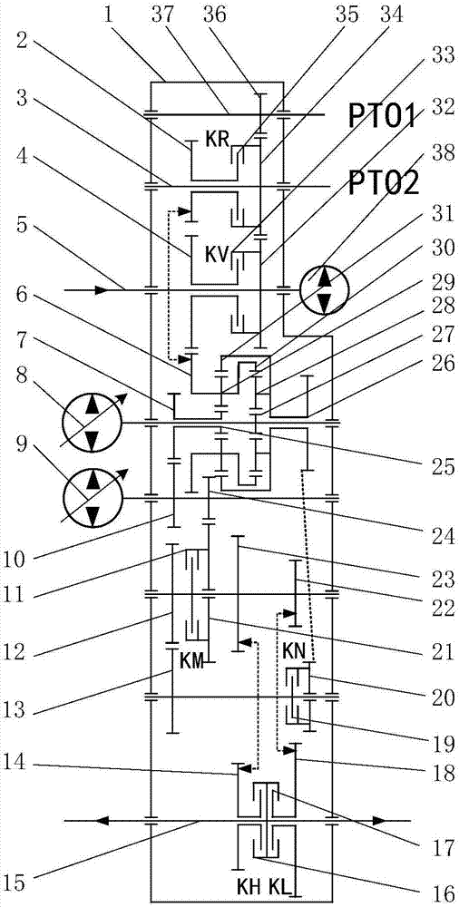 Hydro-mechanical composite stepless transmission device of loader