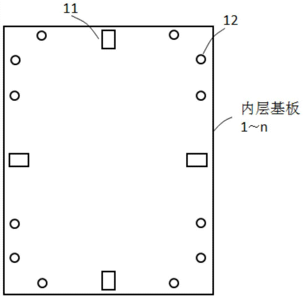 Manufacturing method of ultralarge line-card type printed circuit boards with large layer number and high alignment degree