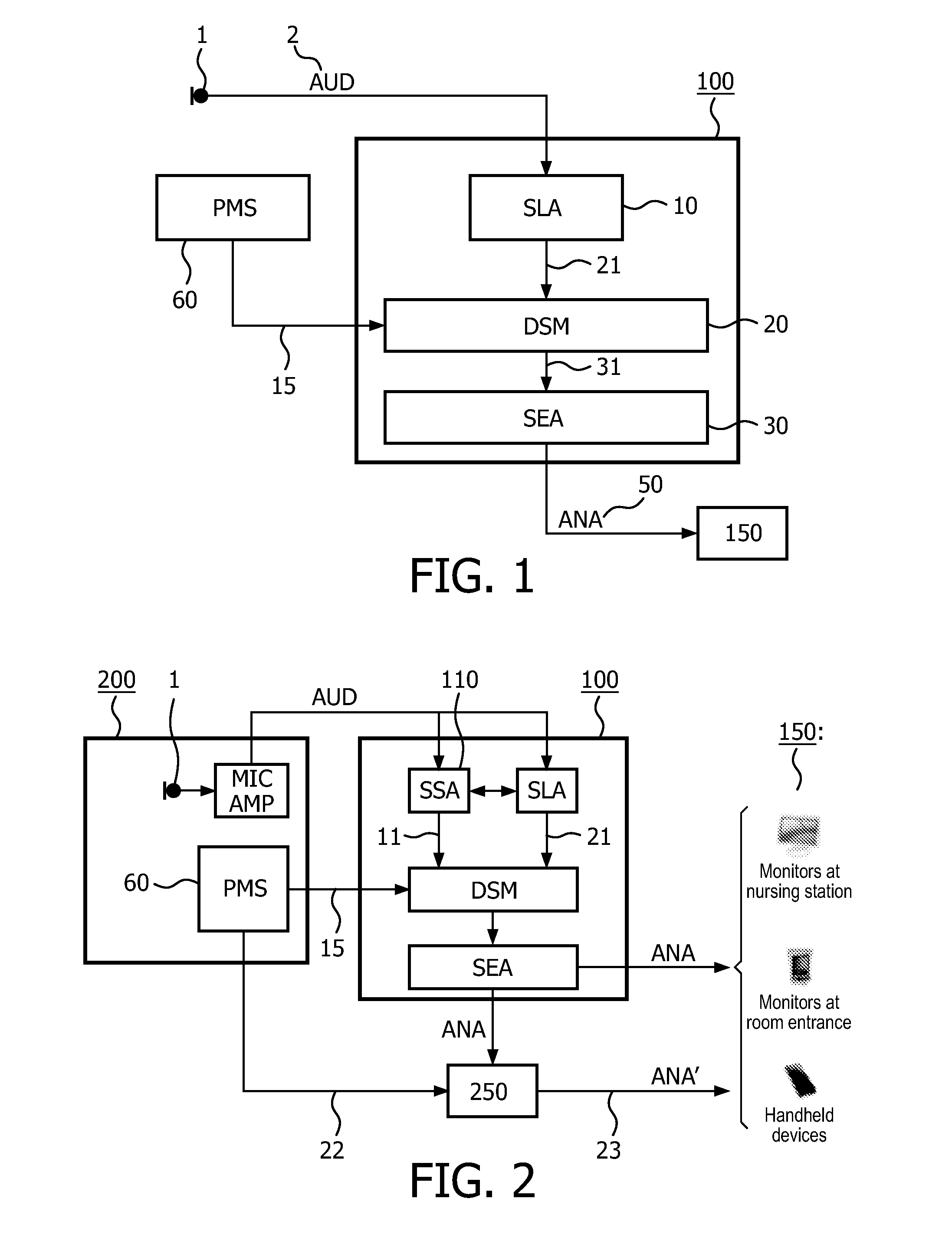 Medical monitoring system based on sound analysis in a medical environment