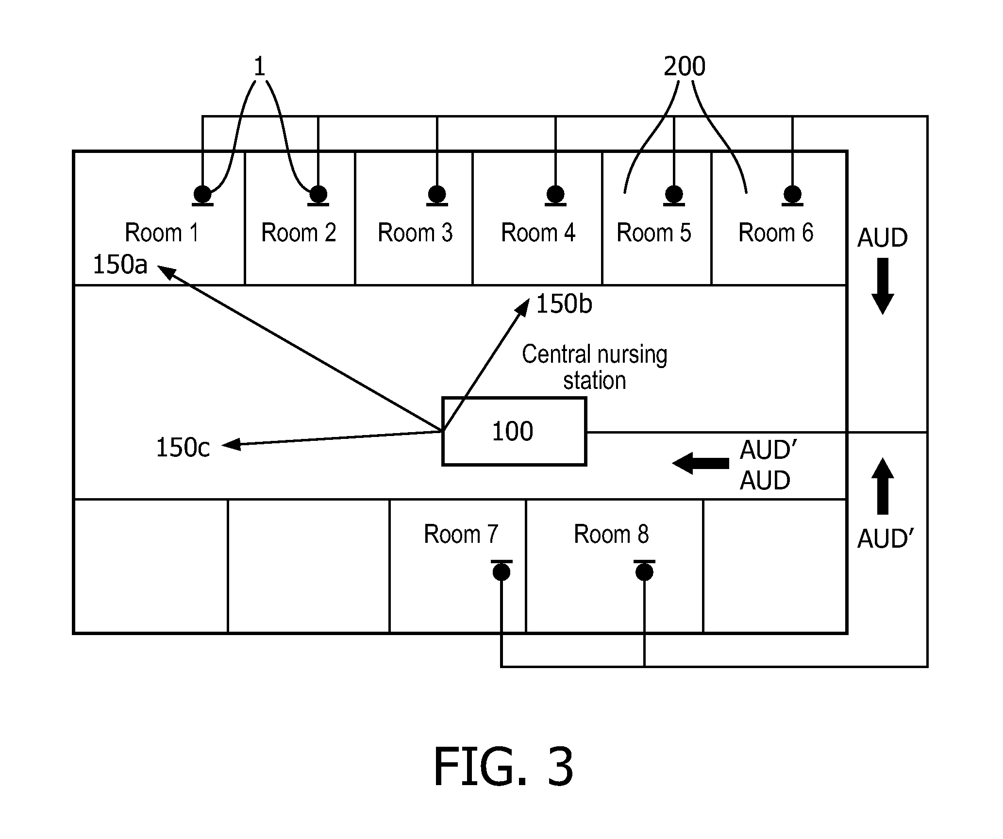 Medical monitoring system based on sound analysis in a medical environment