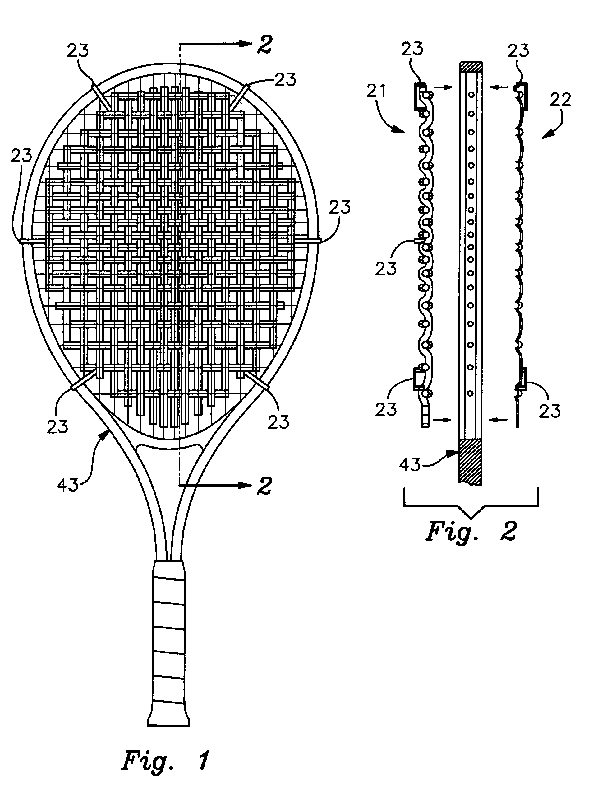 Stringing sandwich, an apparatus that lays strings on top of each other within a frame of a racquet