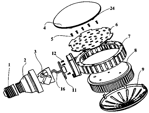 Transversely-inserting type light emitting diode (LED) lamp