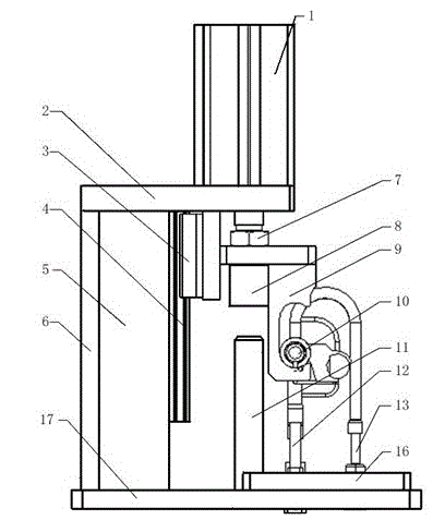 Device for testing air tightness of four-way valve