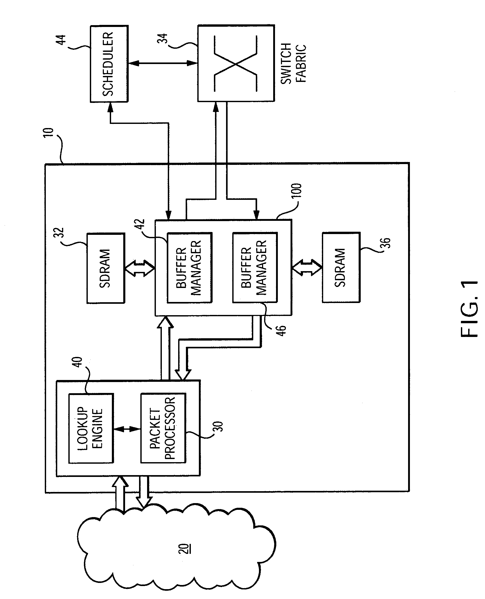 High efficiency data buffering in a computer network device