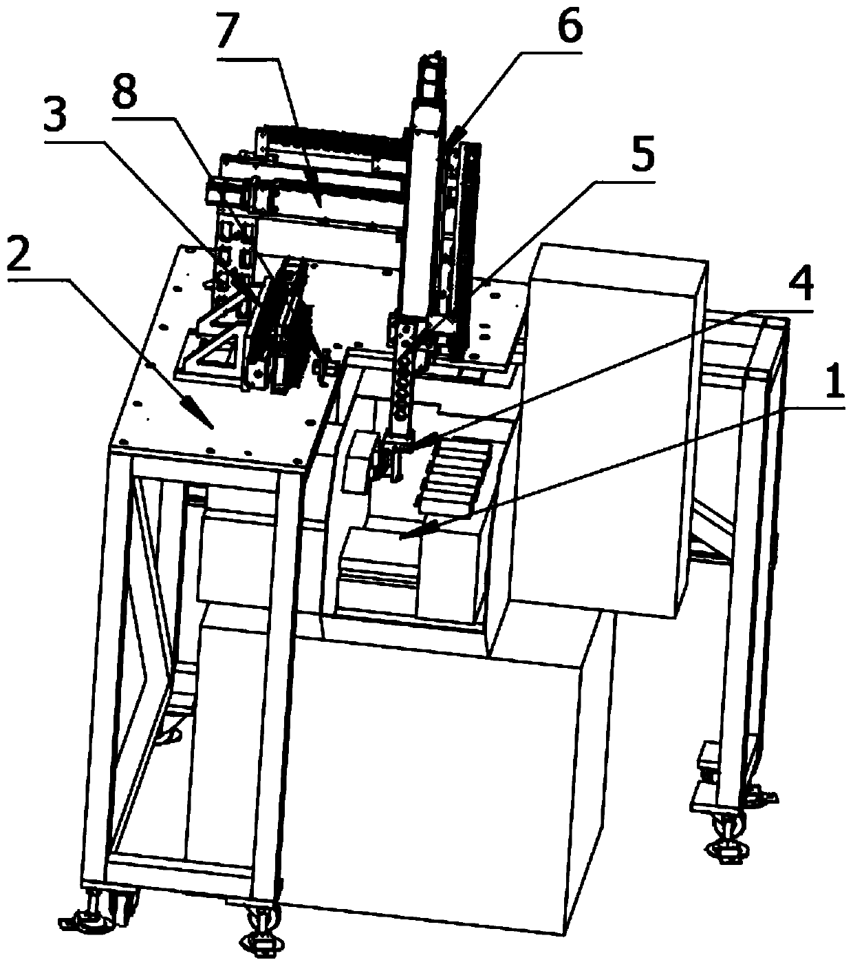 Numerical control lathe with automatic feeding and discharging structure