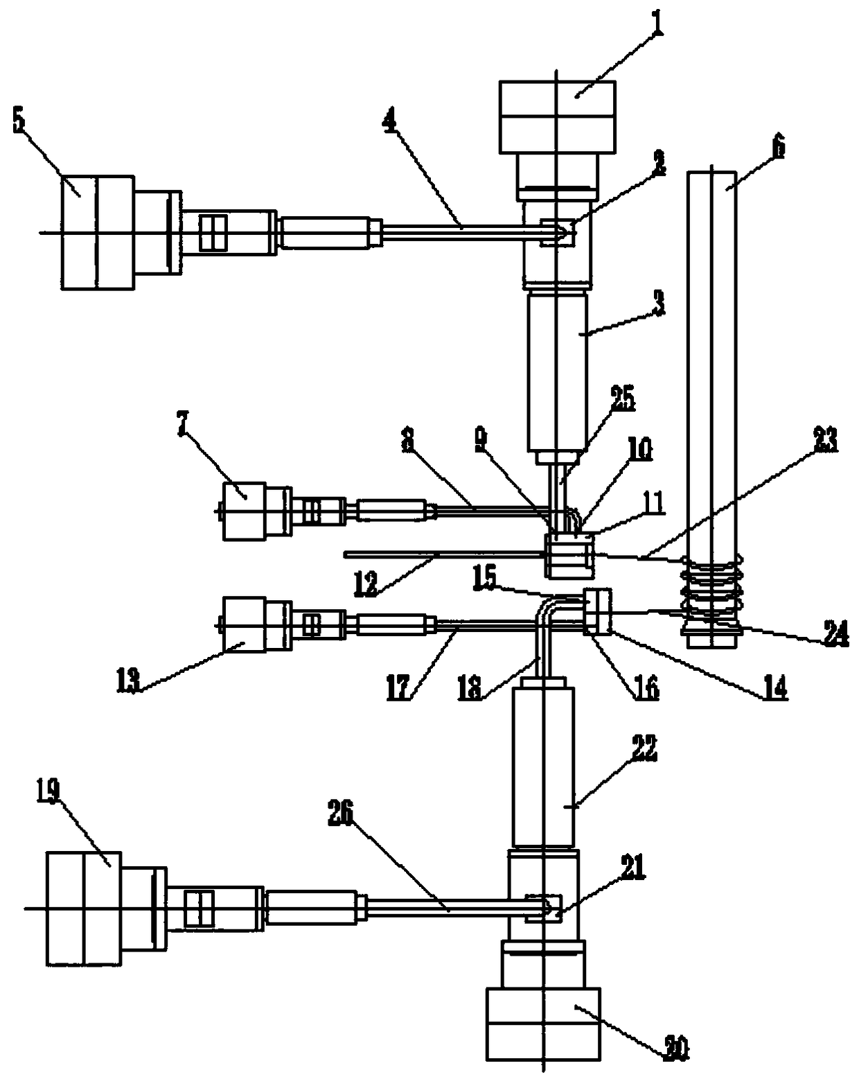 Production system for polyethylene glass fiber winding structured wall pipe products and production method