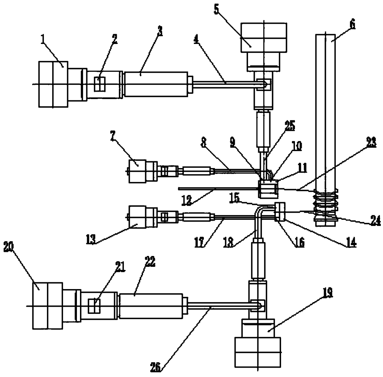 Production system for polyethylene glass fiber winding structured wall pipe products and production method