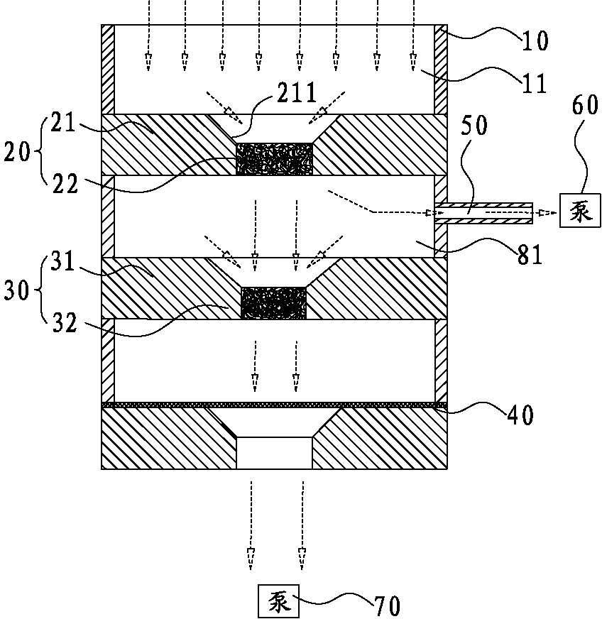 Inertia fiber filter membrane device for grading particles