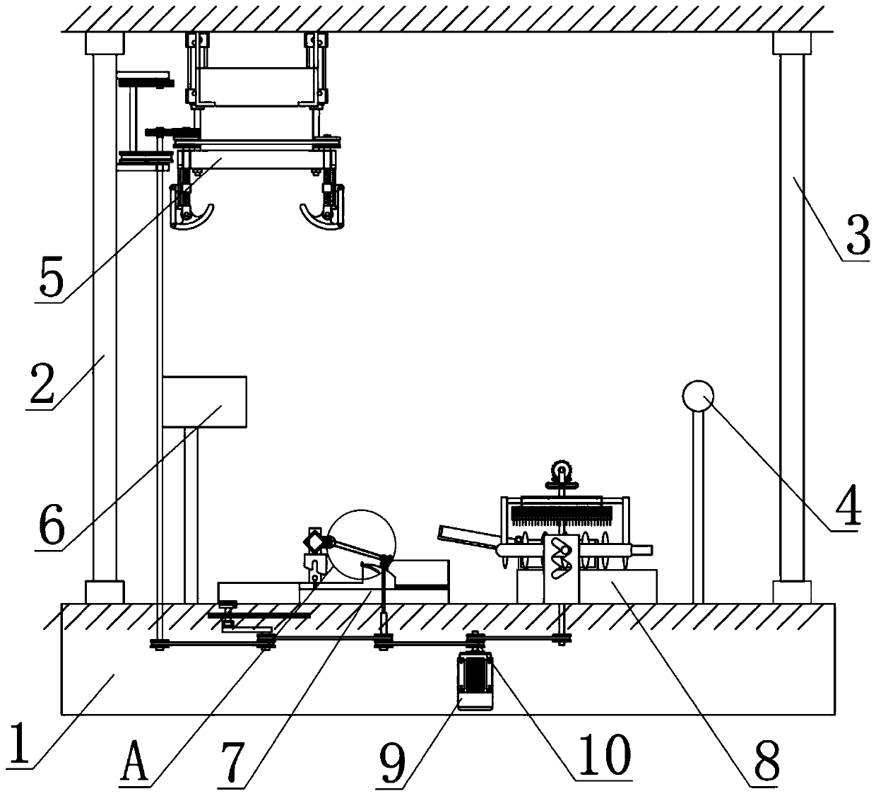 Machine room buffer compartment dedusting device