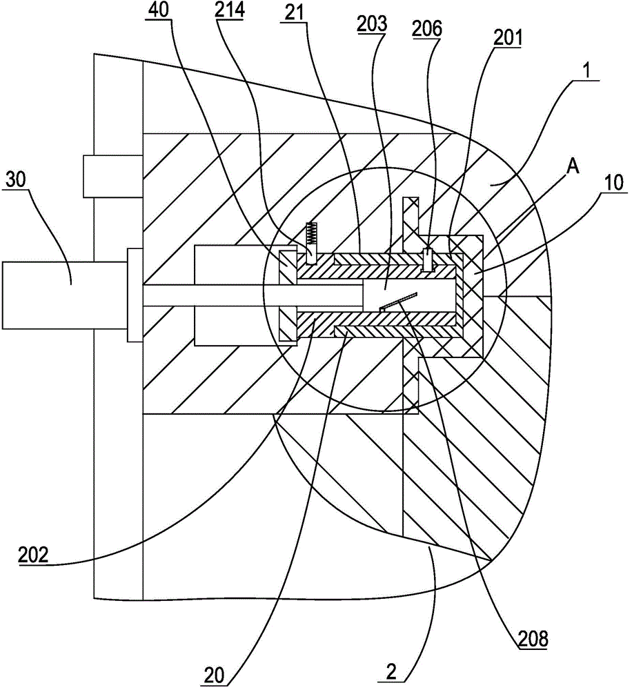 Die-casting die capable of secondarily laterally pulling core