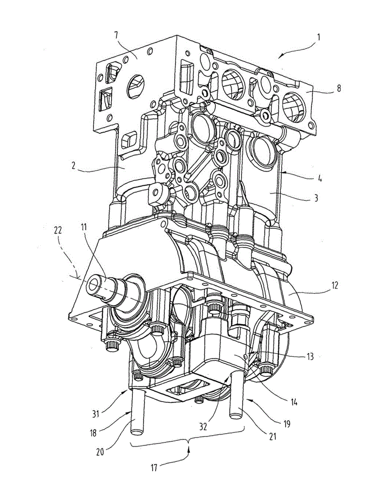 Reciprocating piston internal combustion engine with mass balancing device