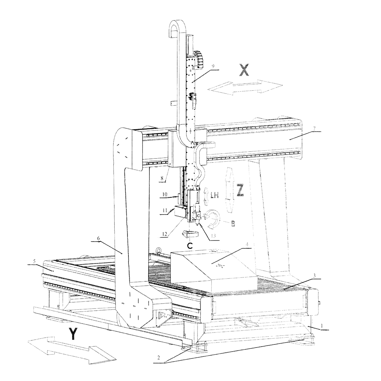 Machine for processing of volumetric metal objects