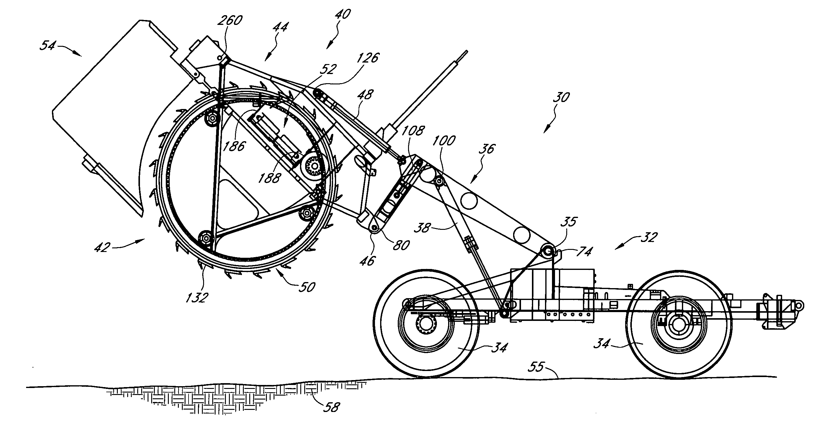 Excavating machine for rocky and other soils