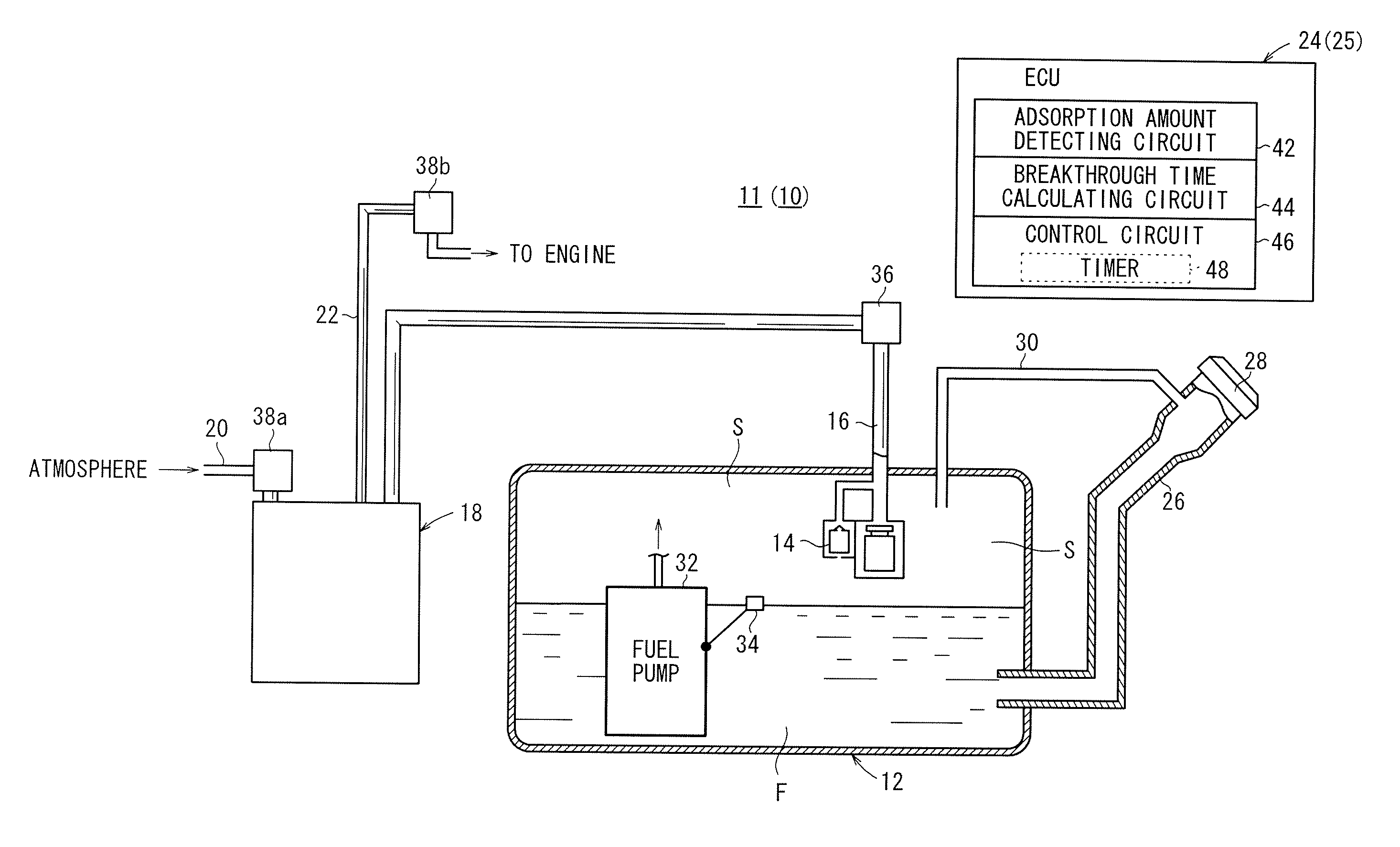 Evaporation fuel processing system and purging method therefor