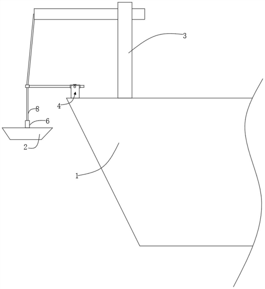 Unmanned ship detecting and releasing device for large ships