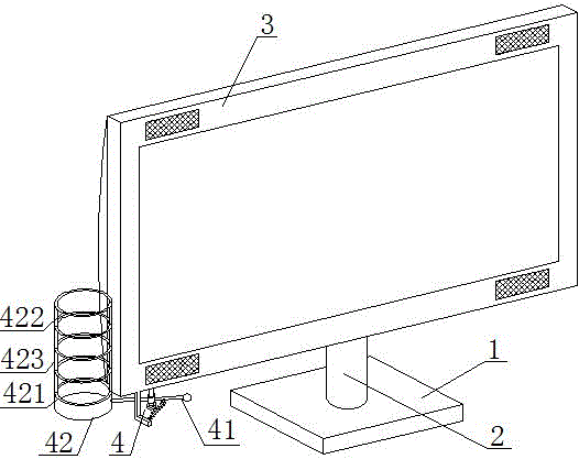 Intelligent imaging device with functions of cup storage, full-view regulation and efficient heat dissipation