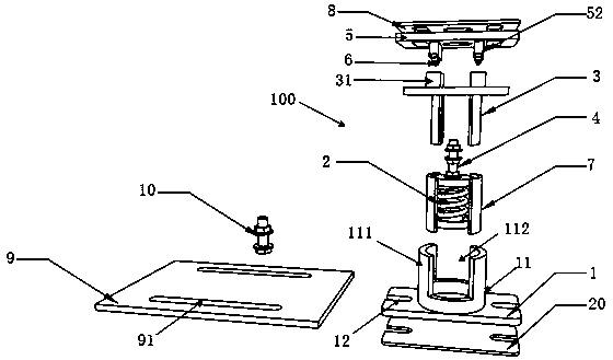 A shock-absorbing mechanism for a tread