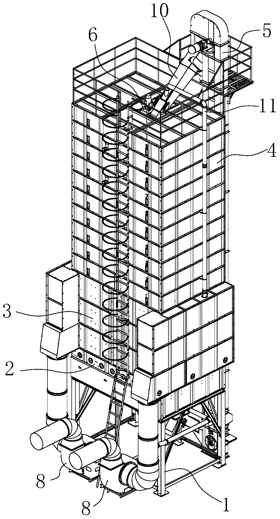 Low-energy-consumption and environmental-friendly grain dryer