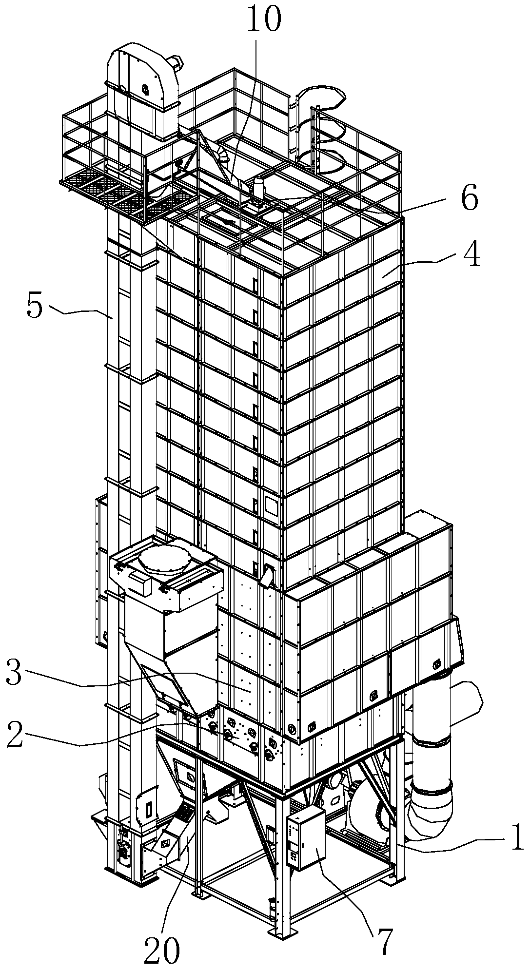 Low-energy-consumption and environmental-friendly grain dryer