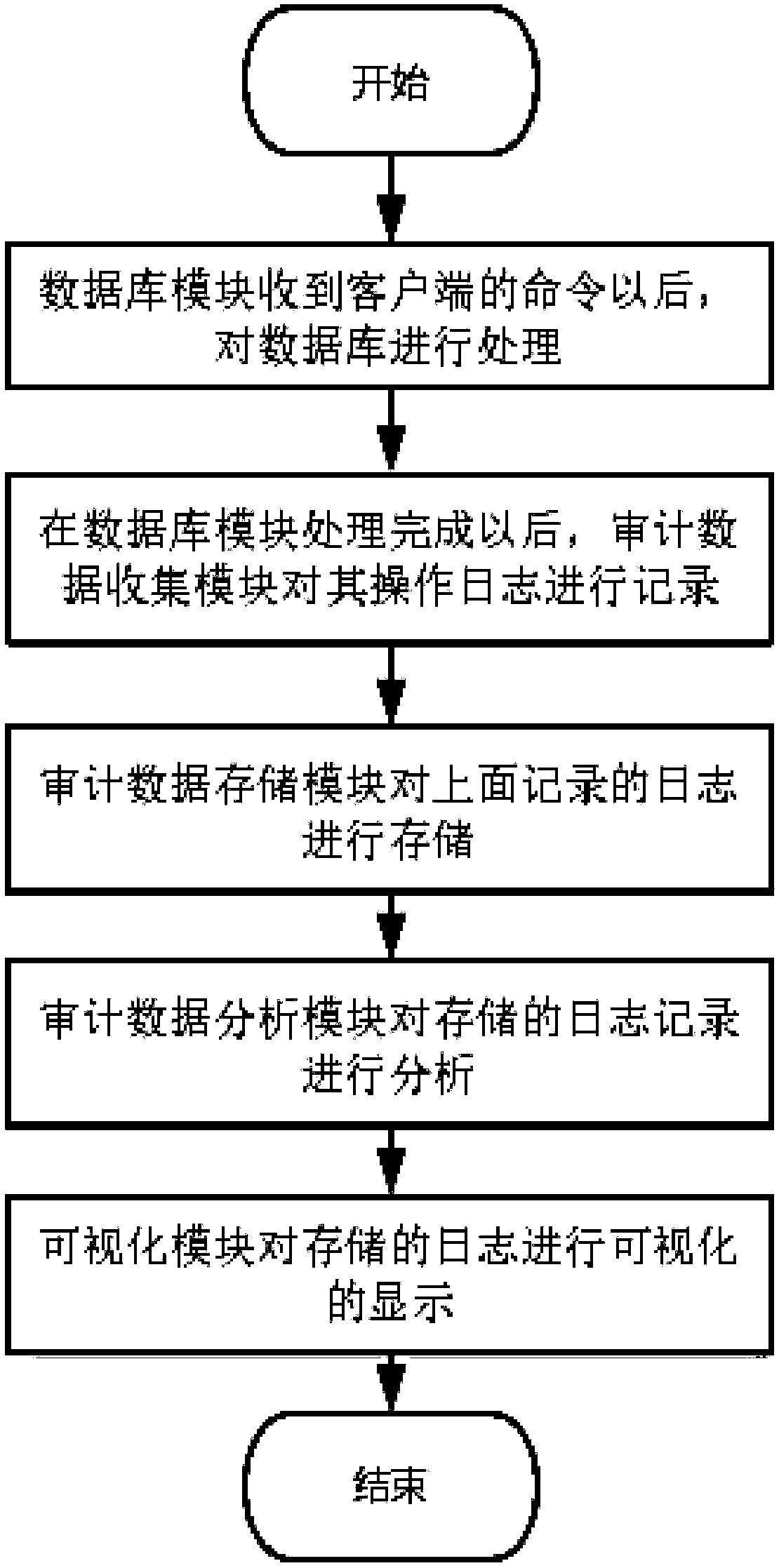 Security auditing system and method for database, and server