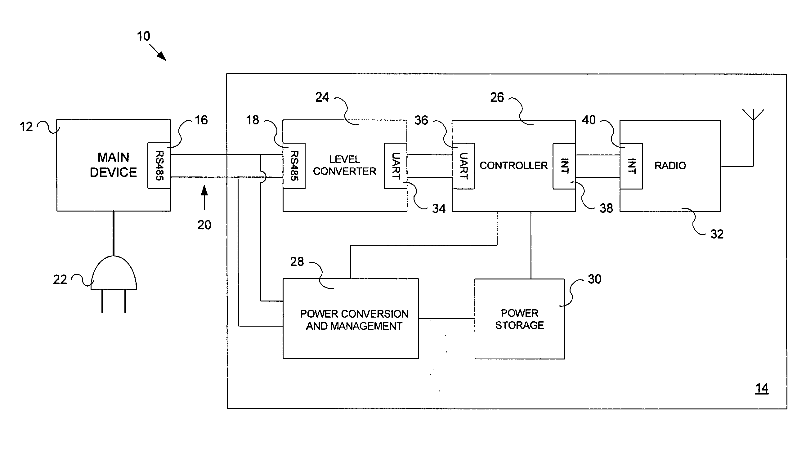 Method and system for powering a device using a data communications signal line