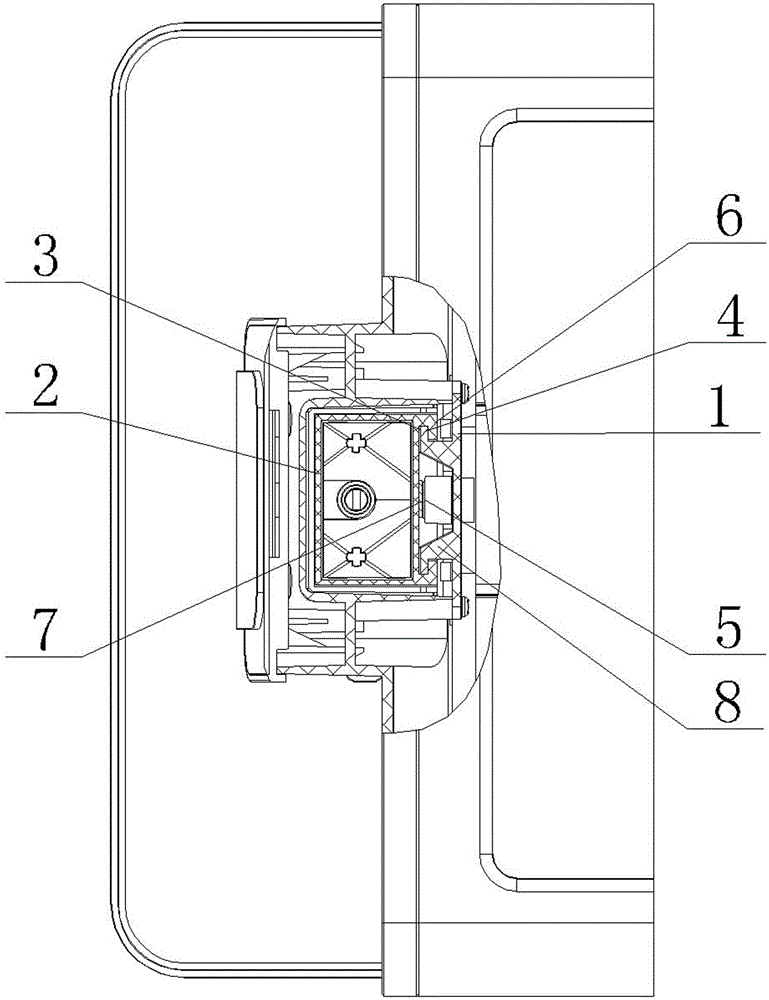 Connection structure between the shell of the coffee machine and the water outlet slider