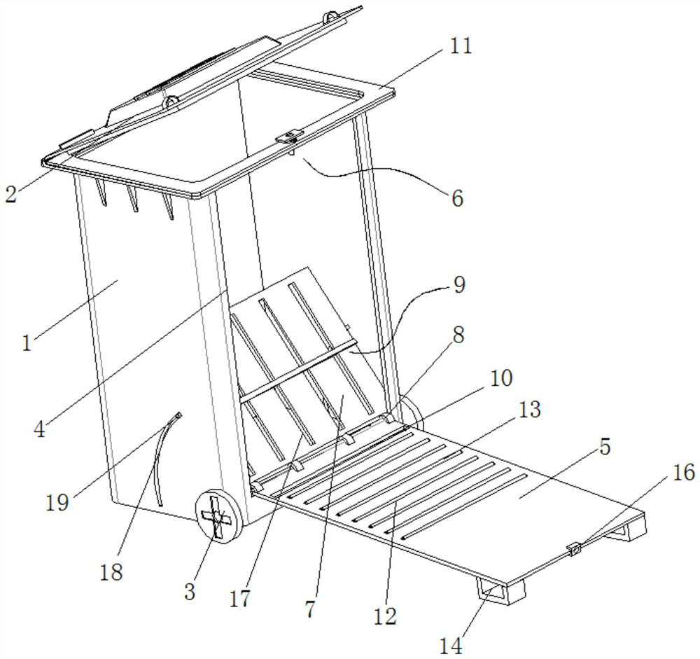 Portable high-position garbage can