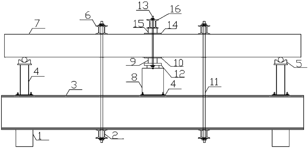 Test device and test method for long-term alternating load of continuous beam bridge