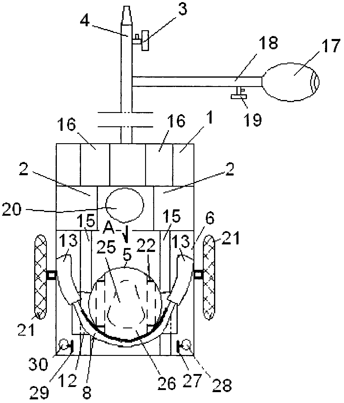 Multifunctional barrow device with baffles for facilitating relieving bowels and conveying pregnant woman